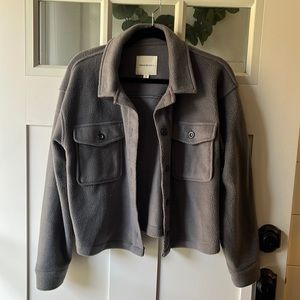 Charcoal gray cropped shacket